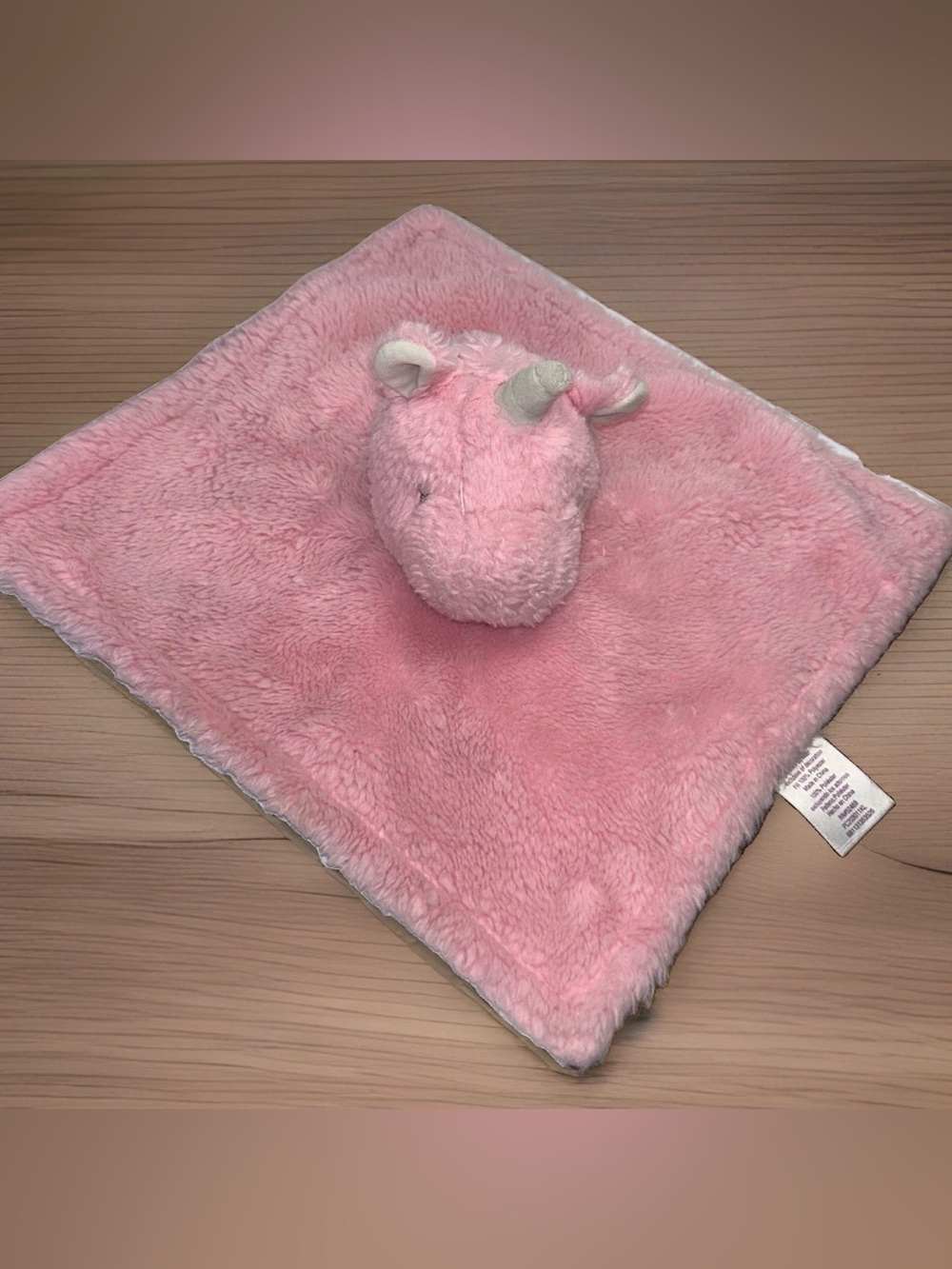 Parents Choice Baby Lovey Pink Unicorn Plush Security Blanket 12x12”